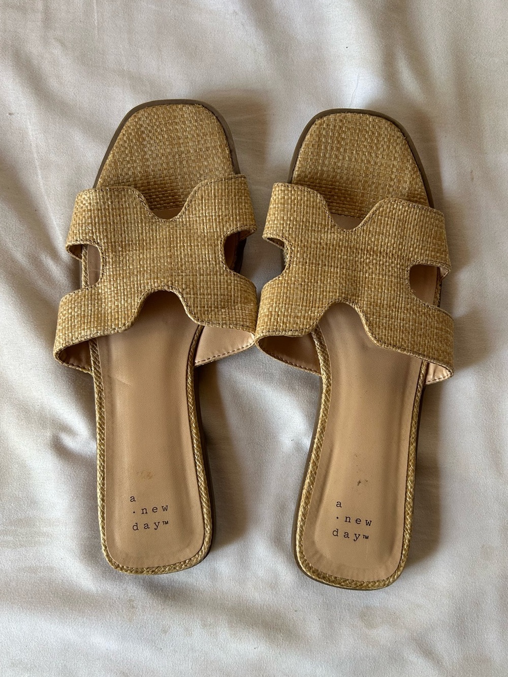 a new day Tan Braided Open-Toe Slide Sandals